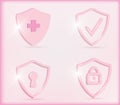 Set of vector security icons. Protection against diseases, viruses