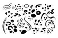 Set of vector shapes - animal spots, stripes, organic forms, abstract splash. Hand drawn elements for postcard, pattern