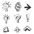 Set of vector signs. Questions and answers Royalty Free Stock Photo