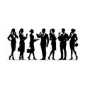 set of vector silhouettes of business people Royalty Free Stock Photo