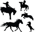 A set of vector silhouettes of horses Royalty Free Stock Photo