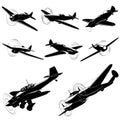 Vector silhouettes of old fighters