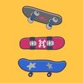 Set of vector skateboards