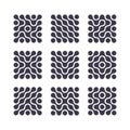 Set of Vector Smooth Square Shapes Isolated on White Background. Template Symbols for Logos, Icons, Borders and Frames