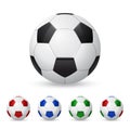 Set of vector soccer balls Royalty Free Stock Photo