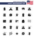 Happy Independence Day 25 Solid Glyph Icon Pack for Web and Print usa; capitol; scroll; usa; elephent