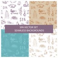 Set Vector Spa background template isolated. doodle spa elements, seamless pattern, vector illustration. Massage and spa concept,