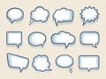 Set of vector speech or thought bubbles