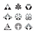 Set vector sport logo. Athletic abstract humans icons. GYM emblem template.