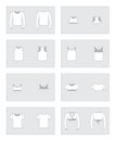 Set of vector sportswear templates - tops, t-shirt, long-sleeve, bolero for sport, fitness, gymnastics.