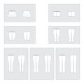 Set of vector sportswear templates - trousers, shorts, leggins, skirt for sport, fitness, gymnastics