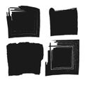 Vector square grunge black stickers Royalty Free Stock Photo