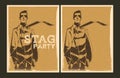 Set of vector Stag party posters Royalty Free Stock Photo