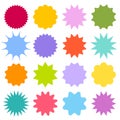 Set of vector starburst, sunburst badges.