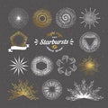 Set of vector starbursts. Vintage design elements. Retro style l Royalty Free Stock Photo