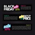 Set of vector stickers. Black friday