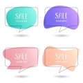 Set of vector stickers, Sale banner, label. Coupon sale, offers and promotions vector template. Fashionable pastel gradient colors Royalty Free Stock Photo