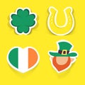 Set of vector stickers for St.Patrick's day design. Royalty Free Stock Photo