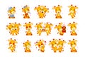 Set Vector Stock isolated Emoji character cartoon giraffe stickers emoticon