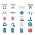 Set of vector-style icons representing various UI elements. Icons include a refresh Royalty Free Stock Photo