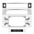 Set with vector stylized frames in Art Nouveau or Modern style in black isolated on white background. Royalty Free Stock Photo