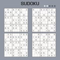 Set of Vector Sudoku puzzles. Easy level.