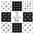 Set of vector summer seamless patterns. Royalty Free Stock Photo