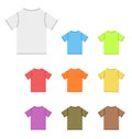 Set of vector t-shirts in basic colors