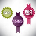 Set vector tag Big Sale paper banner special offer Royalty Free Stock Photo