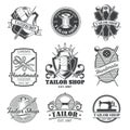 Set of vector tailor emblem, signage