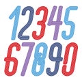 Set of vector tall elegant condensed funky numbers from 0 to 9 m