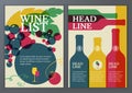 Set of vector template for brochure, flyer, poster, wine list, m Royalty Free Stock Photo