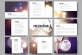 Set of 9 vector templates for presentation slides Royalty Free Stock Photo