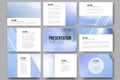 Set of 9 vector templates for presentation slides Royalty Free Stock Photo