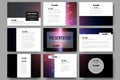 Set of 9 vector templates for presentation slides Royalty Free Stock Photo