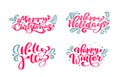 Set vector text Calligraphic Lettering Merry Christmas design card template. Creative typography for Holiday Greeting Royalty Free Stock Photo