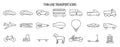 Set of Vector thine line transport icons. Eps 10 illustration