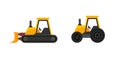 Set of Vector Tractors icon isolated on white