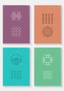 Set of vector trendy cards with geometric icons Royalty Free Stock Photo