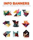 Set of vector triangle paper geometrical info banners