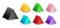 Set of vector triangular prisms with gradients and shadow for game, icon, package design, logo, mobile, ui, web Royalty Free Stock Photo