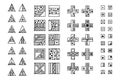 Set of vector tribal signs, symbols, icons. Hand drawn elements