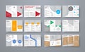 Set of vector trifold brochures with different geometric element Royalty Free Stock Photo