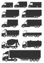 Set of vector trucks icons