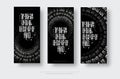 Set of vector vertical posters with gothic calligraphy, creative handicraft for design