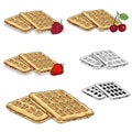 Set of Vector Viennese Waffles