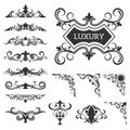 Set of Vector vintage border frame.retro.antique baroque style. Royalty Free Stock Photo