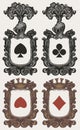 Set of heraldic Coat of arms with card suits