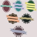 Set of vector vintage frames with ribbons Royalty Free Stock Photo