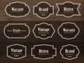 Set of vector vintage style frame labels and elements for design Royalty Free Stock Photo